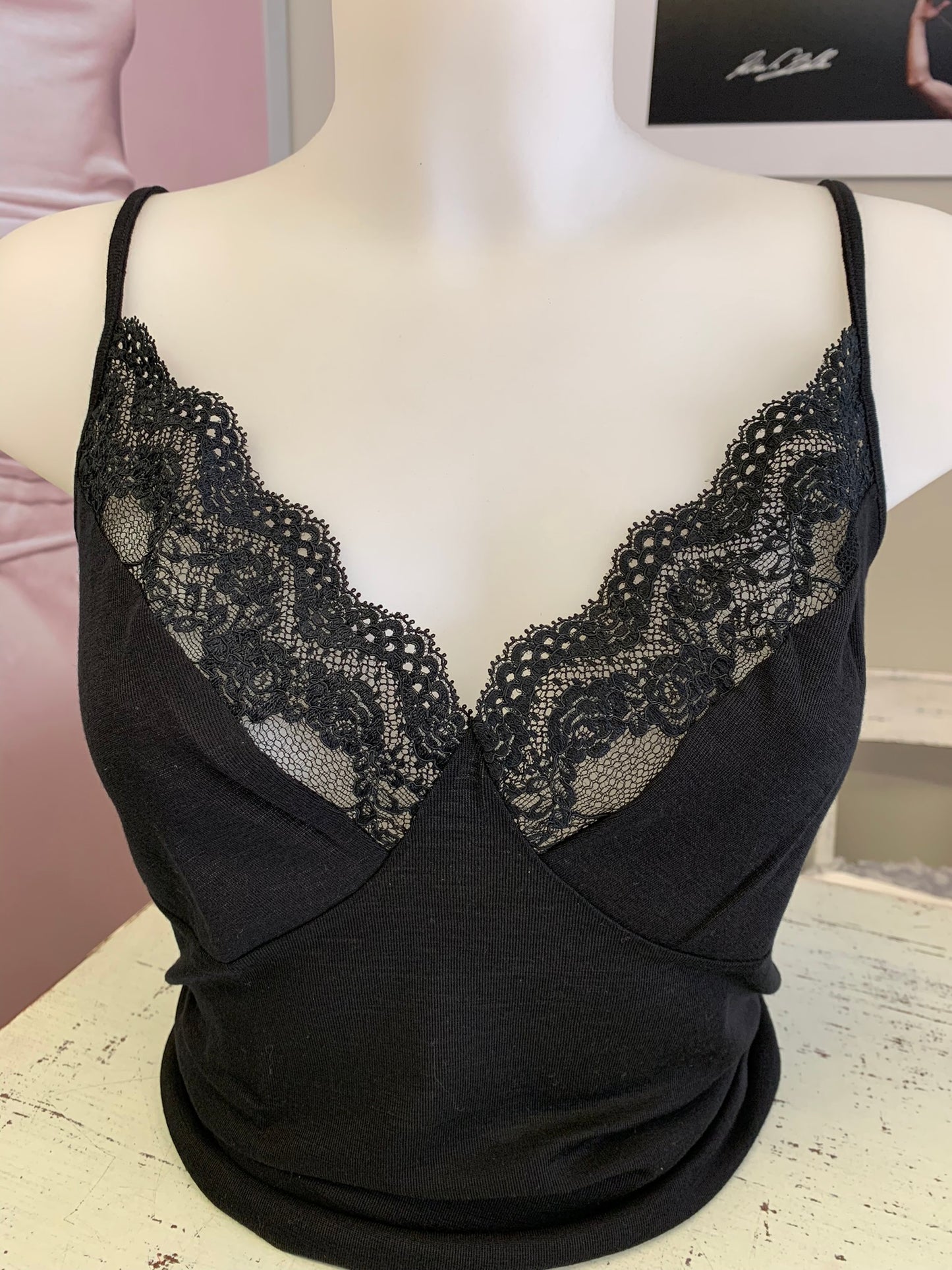 Lisanza canotta spallina lana seta con taglio del reggiseno (Art. 1594)