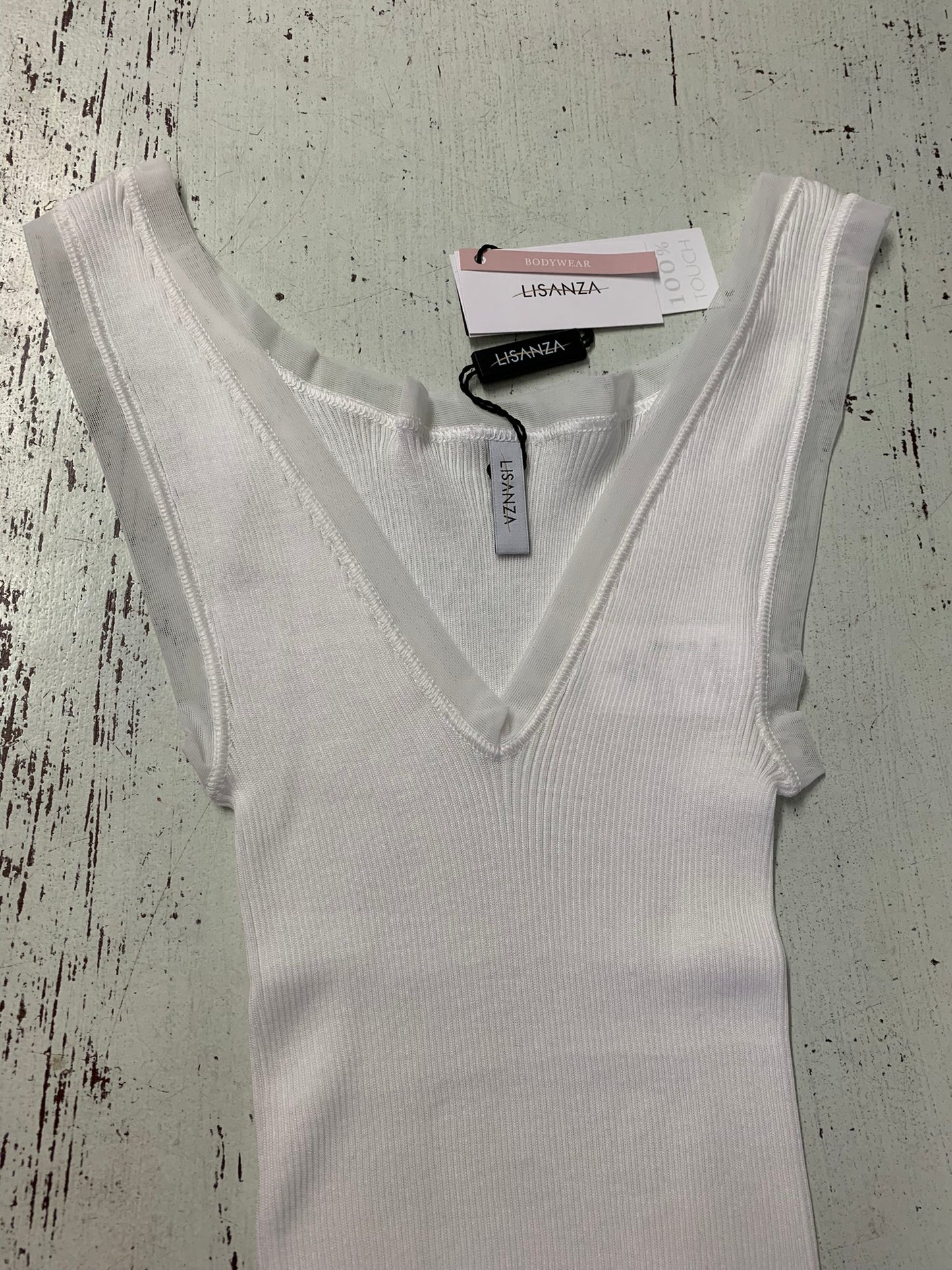 Lisanza canotta spalla larga  con bordo In tulle (Art. 2109M9404)