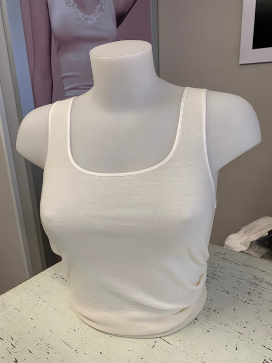 Lisanza canotta lana seta girocollo - spalla larga (Art. 2613)