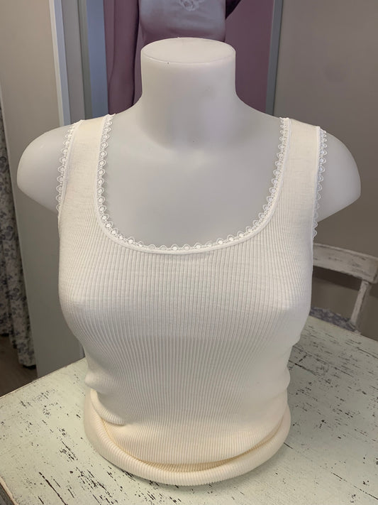 Lisanza Canotta Lana Seta U - Pizzo rivestito su tutta la spallina (Art. 2687)