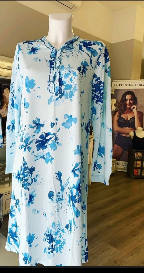 Camicia da Notte Millenotti in Cotone Serafino in Cotone Fantasia