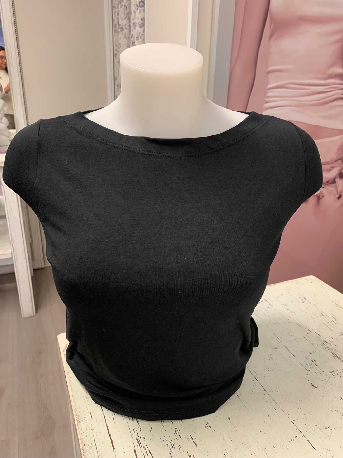 Fraly manica lunga a barchetta cotone modal elasticizzato art DF2006