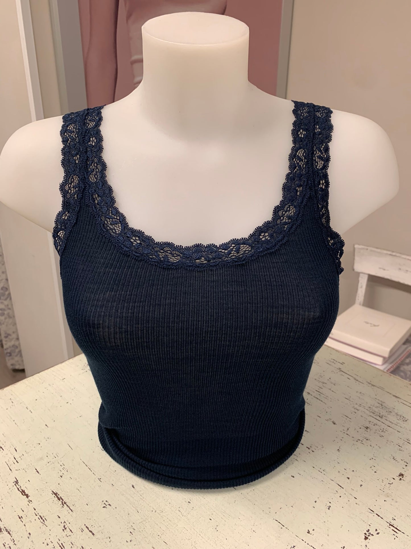 Fraly canotte costina lanaseta pizzo elastico art DF6900