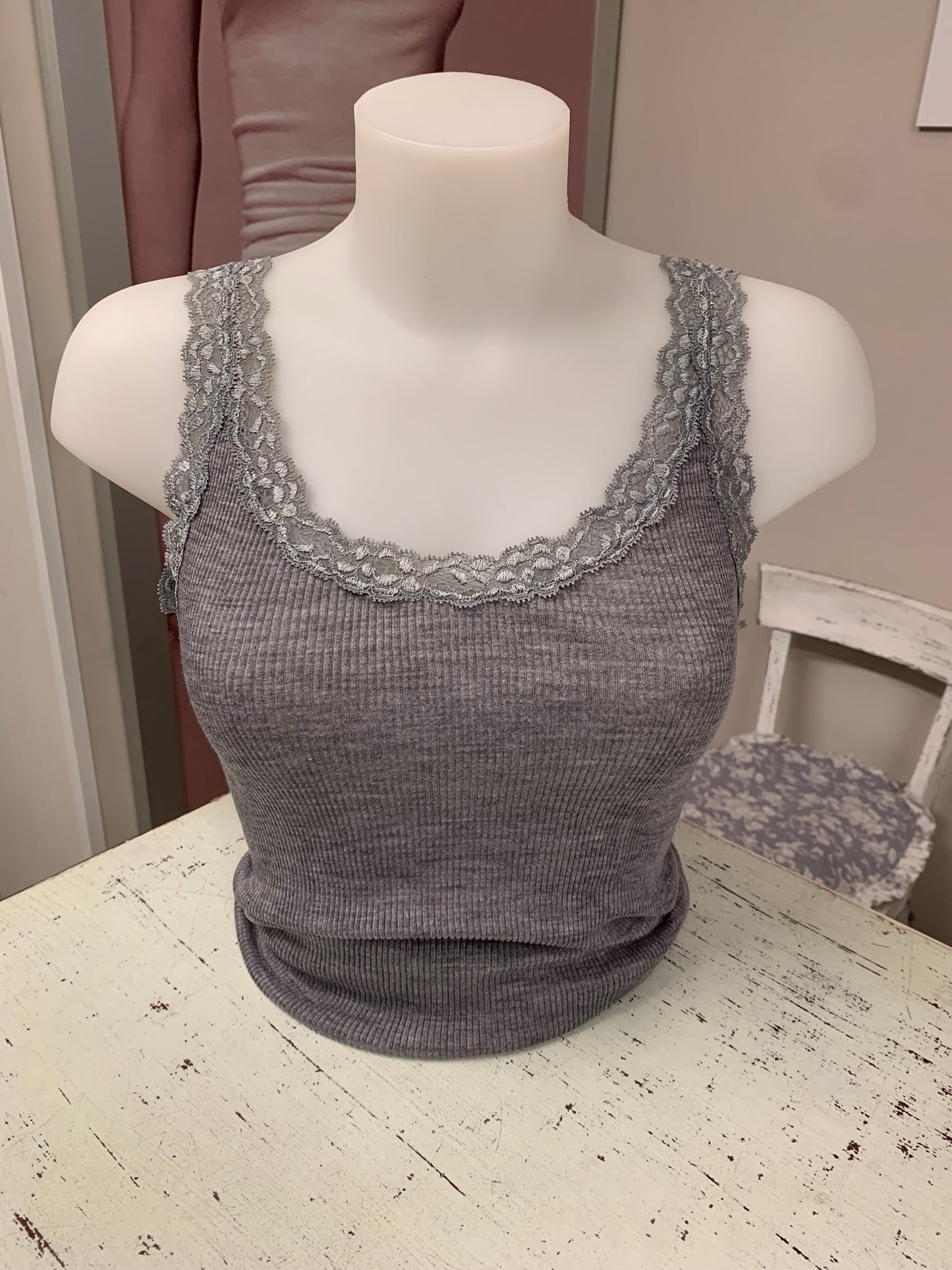 Fraly canotte costina lanaseta pizzo elastico art DF6900