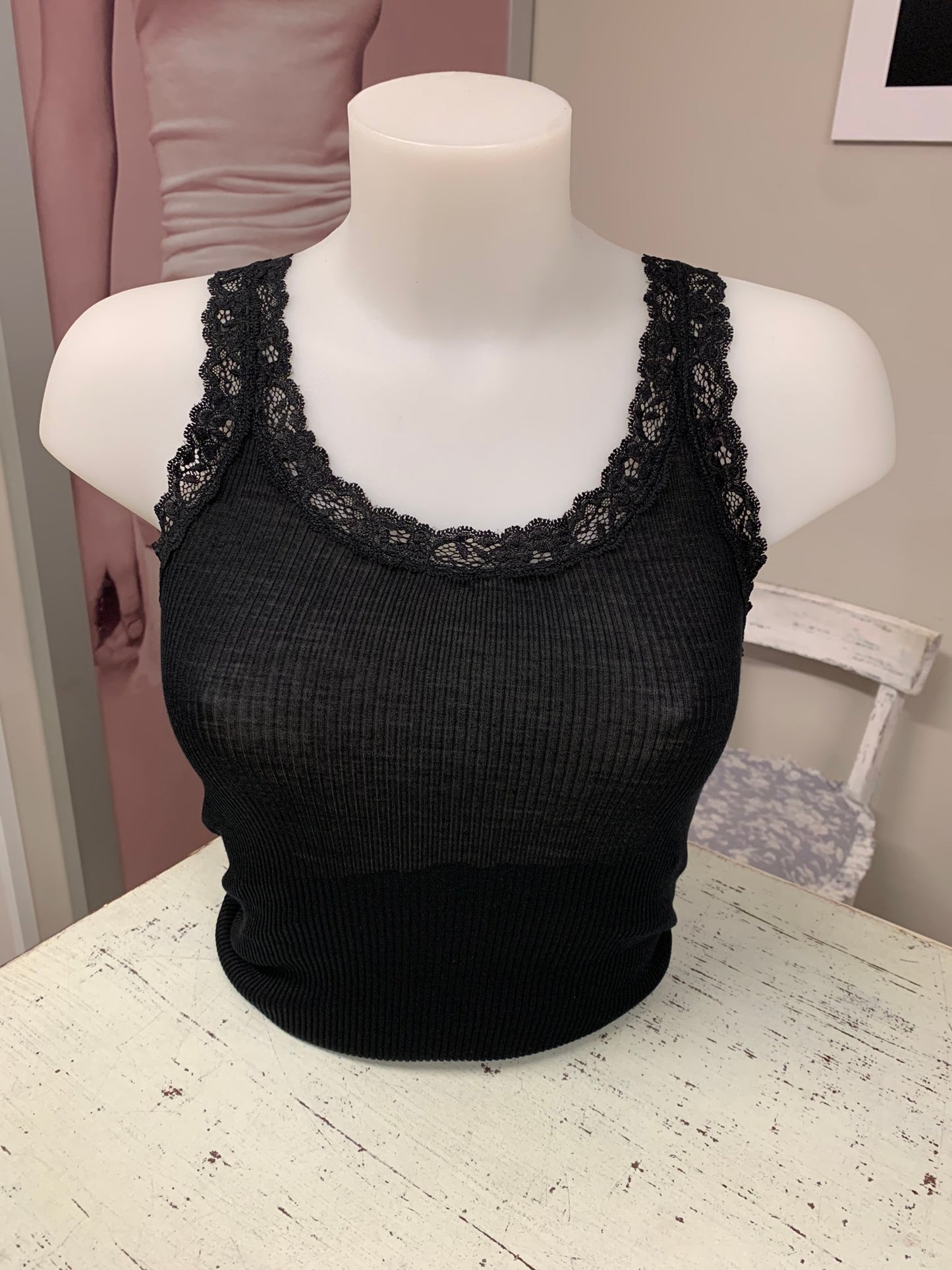 Fraly canotte costina lanaseta pizzo elastico art DF6900