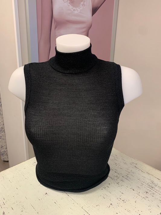 Fraly lupetto smanicato lurex lanaseta costina artDF7090