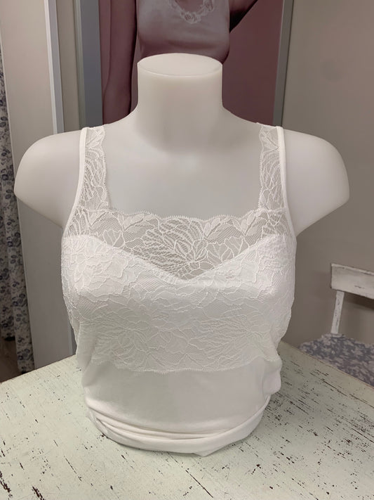 Fraly canotta spalla larga pizzo elastico scollo quadrato art DF1904